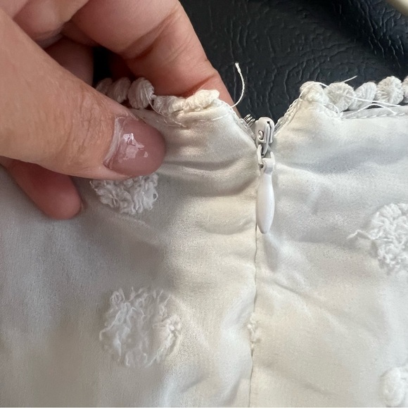 Love x Design Lace Chiffon Swiss Dot Embroidered Long Sleeves Dress in White XL - Picture 9 of 11